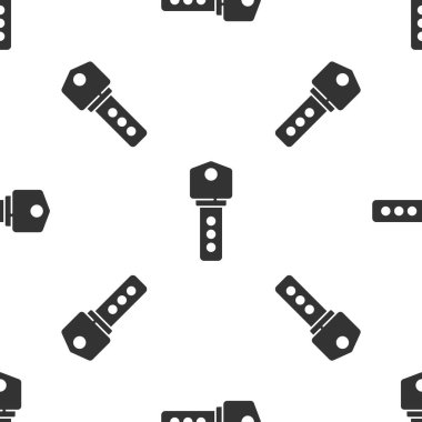 Gri Ev anahtar simgesi beyaz arka planda izole edilmiş kusursuz desen. Vektör.