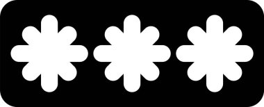 Beyaz arkaplanda siyah parola koruması ve güvenlik erişim simgesi var. Güvenlik, güvenlik, koruma, gizlilik kavramı. Vektör.