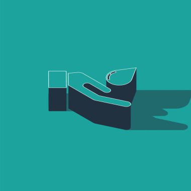 Yeşil arka planda izole edilmiş sabun ikonu ile ellerini yıkayan Isometric. Virüs ve bakterileri önlemek için ellerini sabunla yıkıyorsun. Vektör..