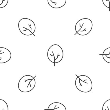 Gri çizgi ağaç simgesi beyaz arka planda izole edilmiş pürüzsüz desen. Orman sembolü. Vektör.