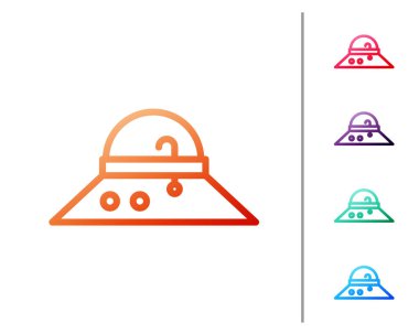 Kırmızı çizgi Balıkçı şapkası simgesi beyaz arkaplanda izole edildi. Renk simgelerini ayarla. Vektör.