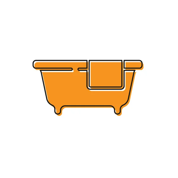 Оранжевый Значок Bathtub Изолирован Белом Фоне Вектор — стоковый вектор