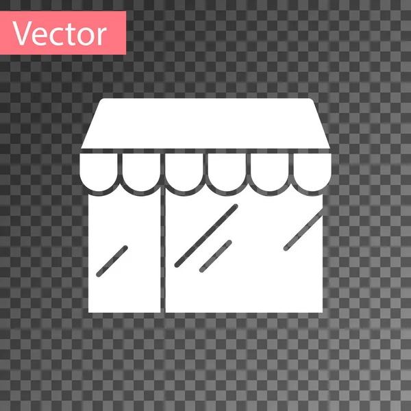 Immeuble Commercial Blanc Icône Magasin Marché Isolé Sur Fond Transparent — Image vectorielle