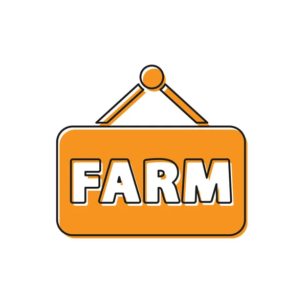 Sinalização Laranja Com Texto Ícone Farm Isolado Fundo Branco Vetor —  Vetores de Stock
