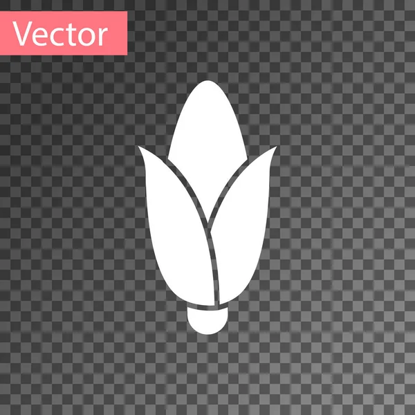 Icône Maïs Blanc Isolée Sur Fond Transparent Vecteur — Image vectorielle