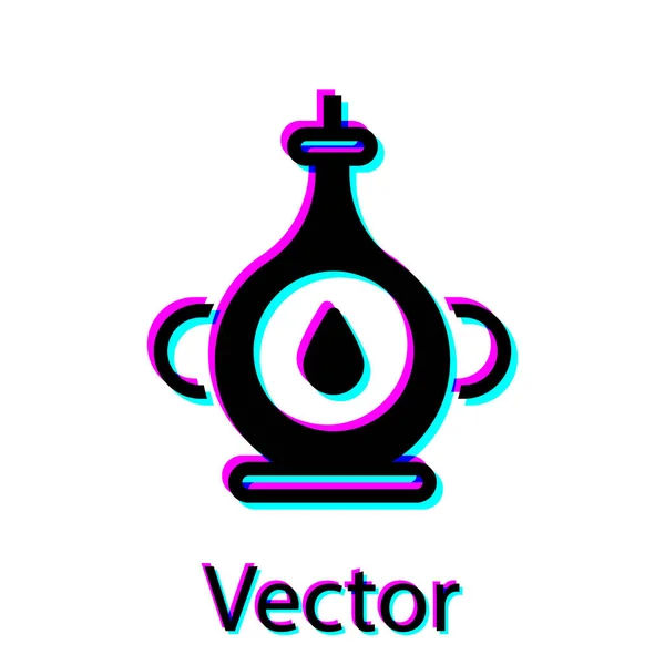 Icono Botella Aceite Negro Aislado Sobre Fondo Blanco Vector — Vector de stock