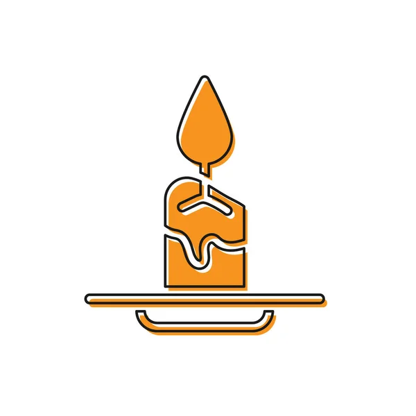 Иконка Оранжевой Ароматной Свечи Выделена Белом Фоне Вектор — стоковый вектор