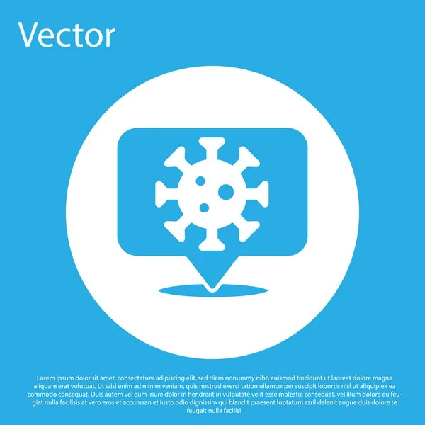 Virus Blue Corona 2019 Ncov Sull Icona Della Posizione Isolata — Vettoriale Stock