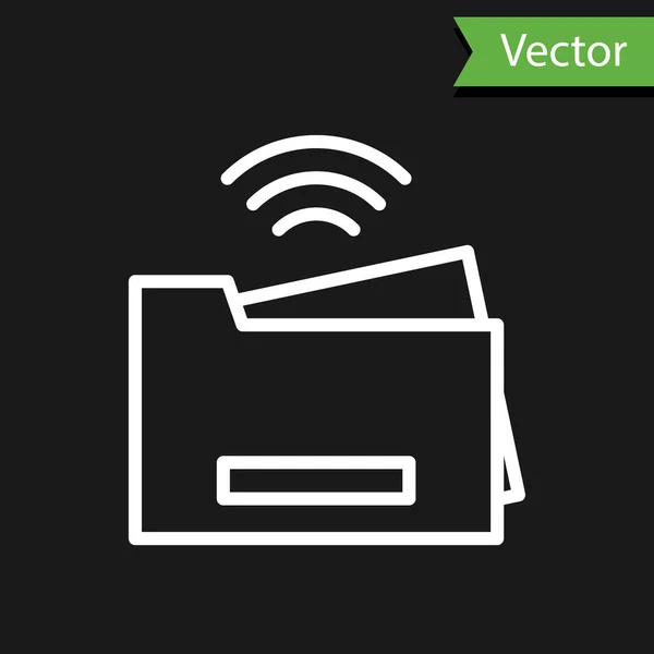 Иконка Системы Смарт Принтера Выделена Чёрном Фоне Концепция Интернета Вещей — стоковый вектор