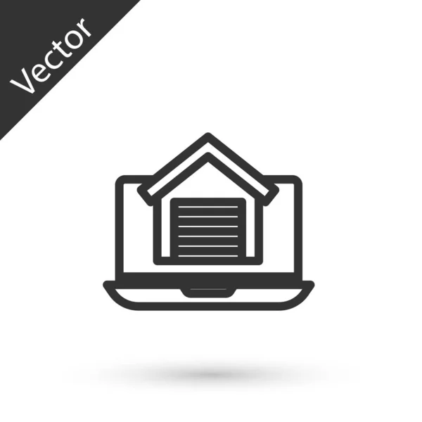 온라인 부동산 노트북 아이콘 배경만 있습니다 부동산 Vector — 스톡 벡터