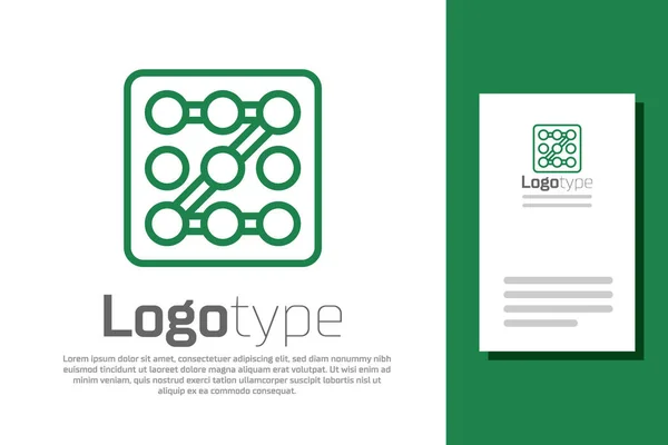 Ligne Verte Icône Graphique Protection Par Mot Passe Accès Sécurité — Image vectorielle