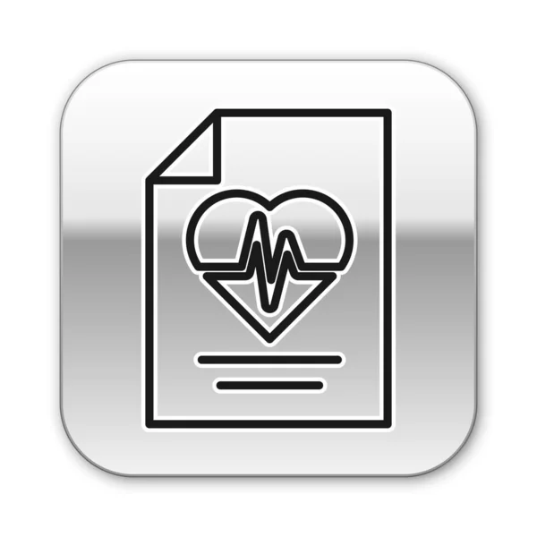 Schwarze Linie Krankenversicherung Symbol Isoliert Auf Weißem Hintergrund Patientenschutz Sicherheit — Stockvektor