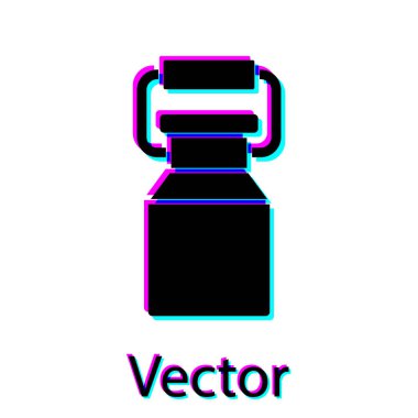 Beyaz arka planda izole edilmiş süt ikonu için siyah kutu. Vektör.