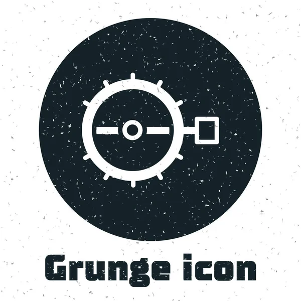 Grunge Icône Chasse Piège Isolé Sur Fond Blanc Dessin Vintage — Image vectorielle