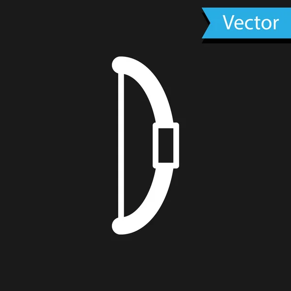 Icône Arc Blanc Isolé Sur Fond Noir Vecteur — Image vectorielle