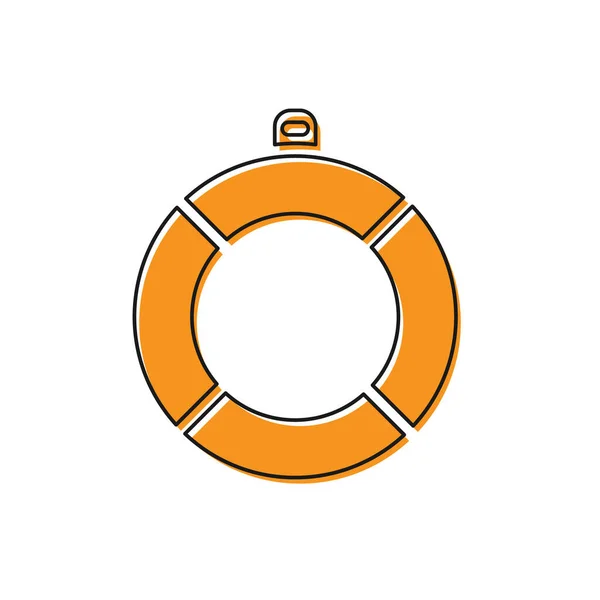 Orange Lifebuoy Icon Isolated White Background Lifebelt Symbol Vector — Stock Vector