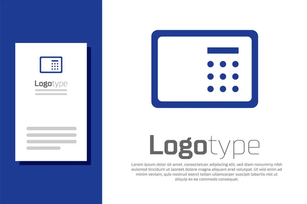 Blauw Veilig Pictogram Geïsoleerd Witte Achtergrond Deur Veilig Een Bankkluis — Stockvector