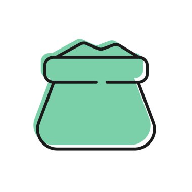 Siyah çizgi Tam çuval simgesi beyaz arkaplanda izole edildi. Vektör.