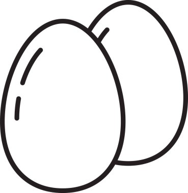 Siyah çizgi tavuk yumurtası simgesi beyaz arkaplanda izole edilmiş. Vektör.