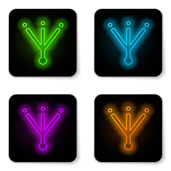 Glowing Neon Line Bird Footprint Icon Isolated White Background Animal — Stock Vector