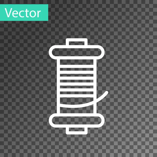 White Line Spinning Haspel Für Angelsymbol Isoliert Auf Transparentem Hintergrund — Stockvektor