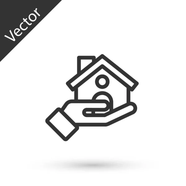 그레이 하우스 아이콘은 배경에서 분리되었습니다 Vector — 스톡 벡터