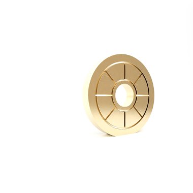 Altın Kasa simgesi beyaz arkaplanda izole edildi. Kapı, şifreli bir banka kasası. Güvenilir Veri Koruma. 3d illüstrasyon 3B canlandırma