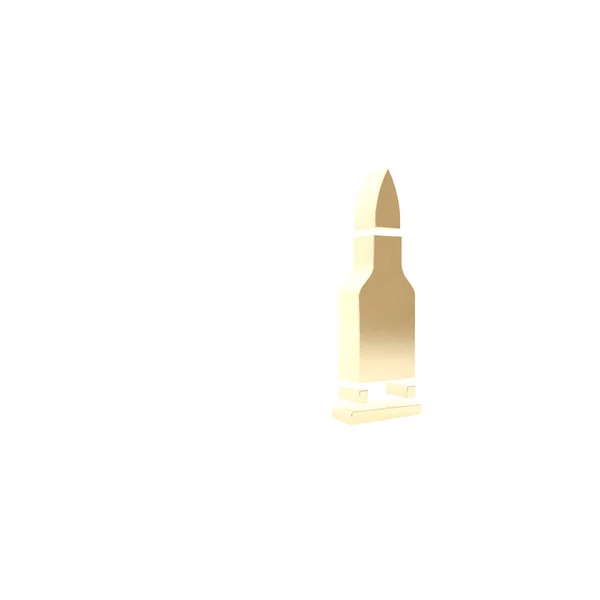 Arany golyó ikon elszigetelt fehér háttérrel. 3d illusztráció 3D render — Stock Fotó