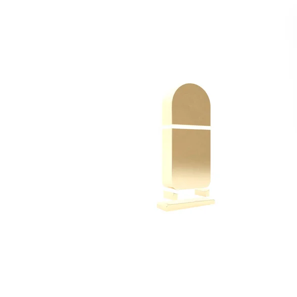 Ikon Gold Bullet diisolasi pada latar belakang putih. Tampilan 3D ilustrasi 3d — Stok Foto
