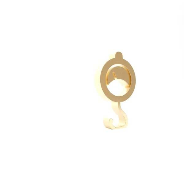 Gold Spring Skala Symbol isoliert auf weißem Hintergrund. Waage zum Wiegen. Gewichtsbestimmung. 3D Illustration 3D Renderer — Stockfoto