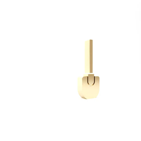 Gouden schop pictogram geïsoleerd op witte achtergrond. Tuingereedschap. Gereedschap voor tuinbouw, landbouw, landbouw. 3d illustratie 3D renderen — Stockfoto