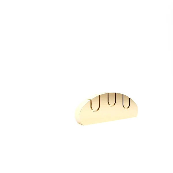 Guld Bröd ikon isolerad på vit bakgrund. 3D-återgivning för 3D — Stockfoto