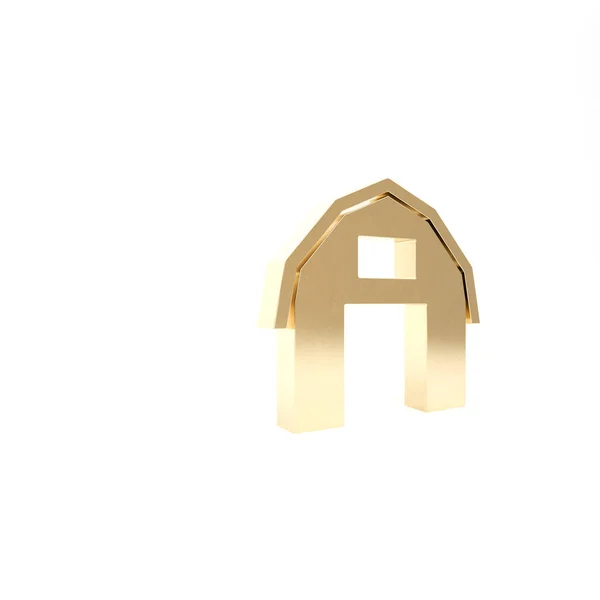 Icono de la casa Gold Farm aislado sobre fondo blanco. 3D ilustración 3D render — Foto de Stock