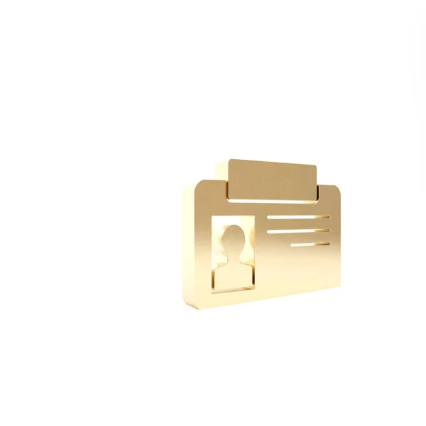 Gold Identification badge icon isolated on white background. It can be used for presentation, identity of the company, advertising. 3d illustration 3D render — Stock Photo, Image