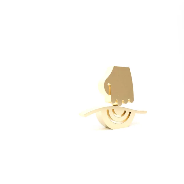 Ícone de massagem dourada isolado no fundo branco. Relaxante, lazer. 3D ilustração 3D render — Fotografia de Stock