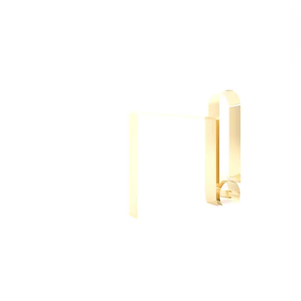 Arany Fitness mat tekercs ikon elszigetelt fehér háttér. Jóga matrac gurítva. Sportfelszerelés. 3d illusztráció 3D render — Stock Fotó
