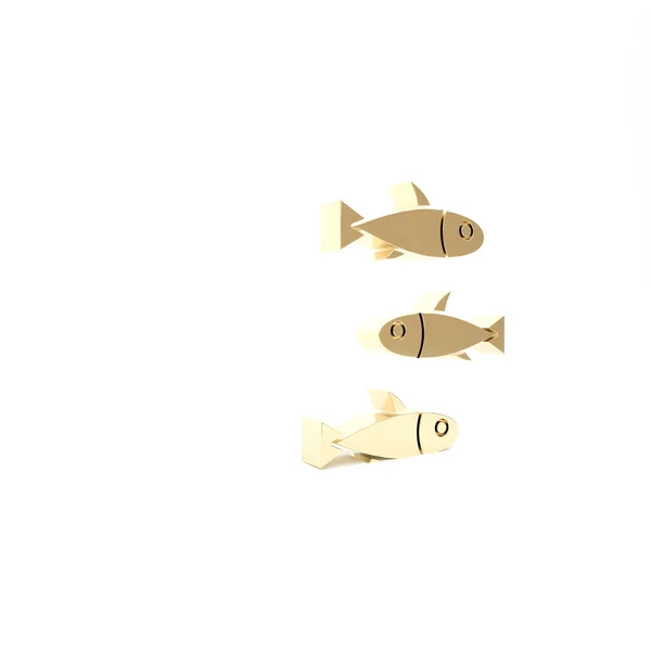 Το εικονίδιο Gold Fishes απομονώθηκε σε λευκό φόντο. 3d απεικόνιση 3D καθιστούν — Φωτογραφία Αρχείου