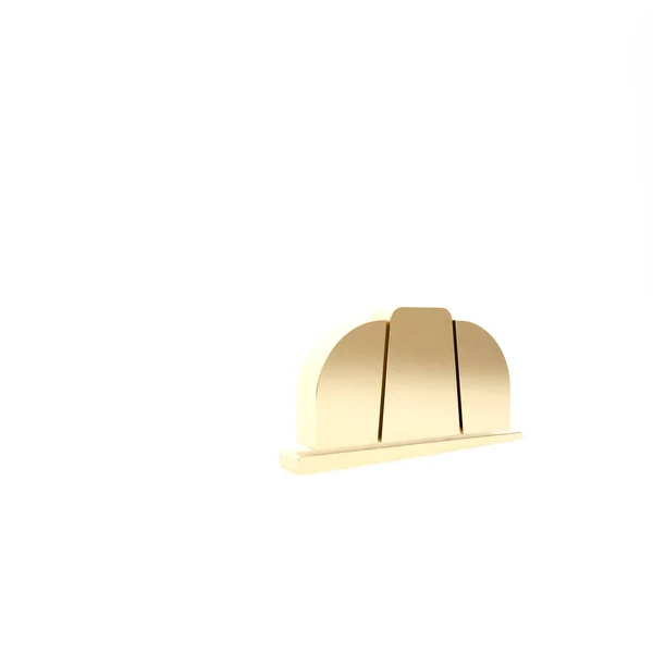 Gold Worker säkerhetshjälm ikon isolerad på vit bakgrund. Försäkringskoncept Säkerhet, skydd, skydd, skyddskoncept. 3D-återgivning för 3D — Stockfoto