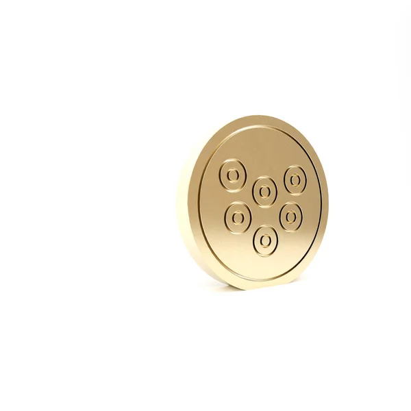 Gold Caviar on a plate icon isolated on white background. 3d illustration 3D render Royalty F