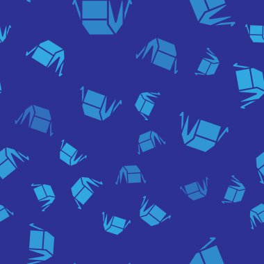 Mavi turist çadırı simgesi mavi arka planda izole edilmiş pürüzsüz desen. Kamp sembolü. Vektör