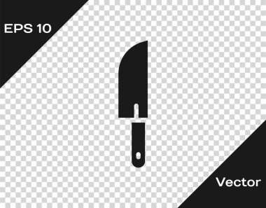 Siyah Bıçak simgesi şeffaf arkaplanda izole edildi. Çatal bıçak sembolü. Vektör