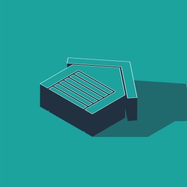 Isometric Garaj simgesi yeşil arkaplanda izole edildi. Vektör