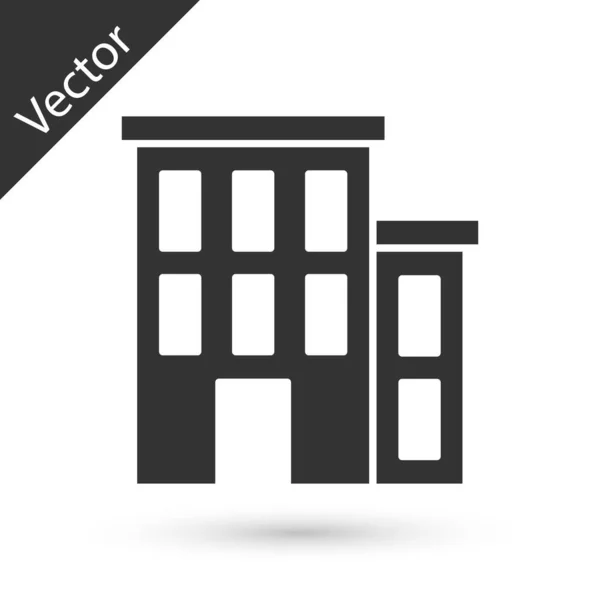 Icono de Grey House aislado sobre fondo blanco. Símbolo casero. Vector — Vector de stock