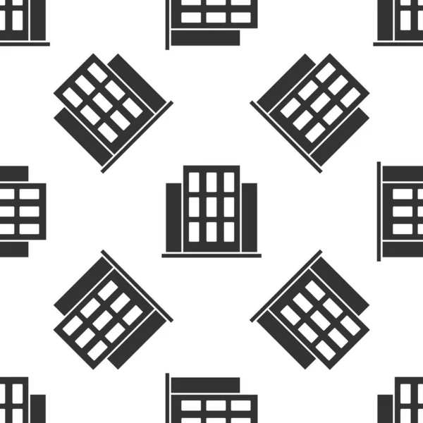 Grey House ícone isolado padrão sem costura no fundo branco. Símbolo. Vetor — Vetor de Stock