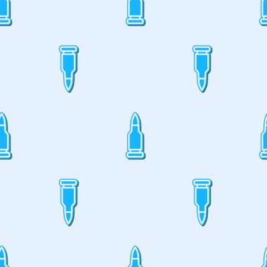 Mavi çizgi kurşun ikonu gri arkaplanda kusursuz desen izole etti. Vektör