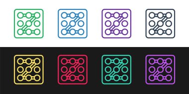 Çizgisel şifre koruması ve güvenlik erişim simgesini siyah ve beyaz arkaplanda izole et. Güvenlik, güvenlik, koruma, gizlilik kavramı. Vektör