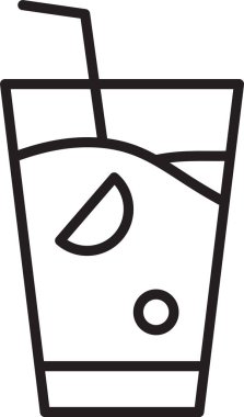 Siyah çizgi Taze smoothie simgesi beyaz arkaplanda izole edildi. Vektör