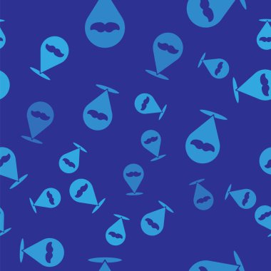 Banka kontrolünün mavi boş şablonu ve kalem simgesi mavi arka planda izole edilmiş pürüzsüz desen. Doldurulacak boş alanlarla birlikte kontrol defteri çek sayfası. Vektör İllüstrasyonu.