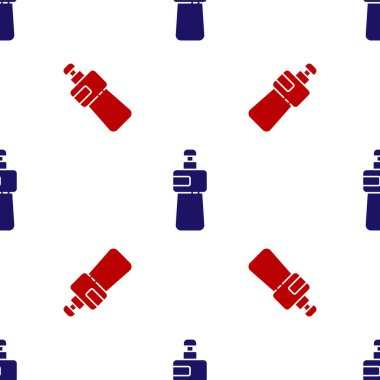 Mavi ve kırmızı bulaşık deterjanı ikonu beyaz arka planda izole edilmiş pürüzsüz desen. Bulaşık yıkamak için sıvı deterjan. Vektör İllüstrasyonu.