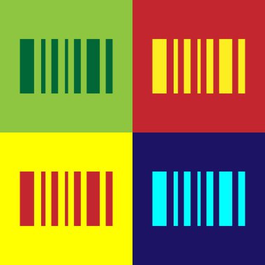 Pop Art Barkod simgesi renk arkaplanında izole edildi. Vektör İllüstrasyonu.